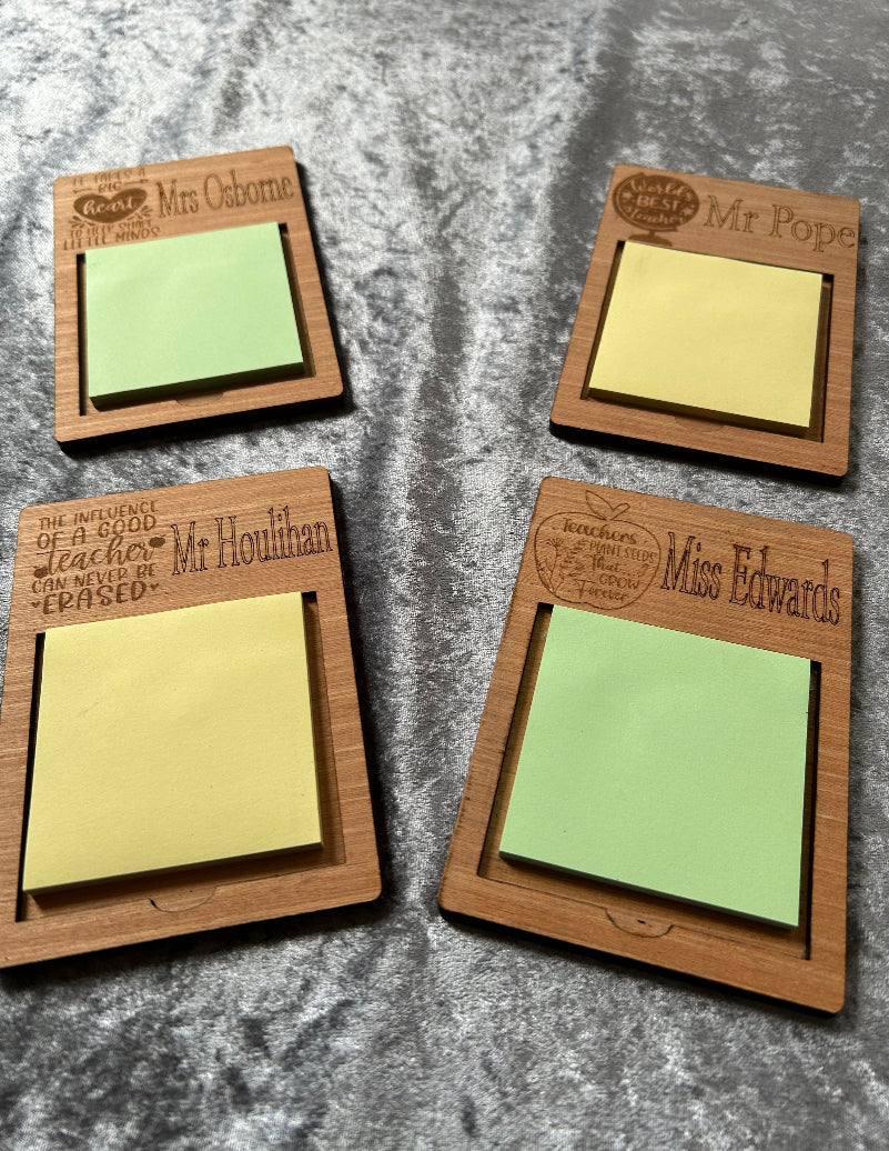 Personalised teachers gift, Post-it note holder