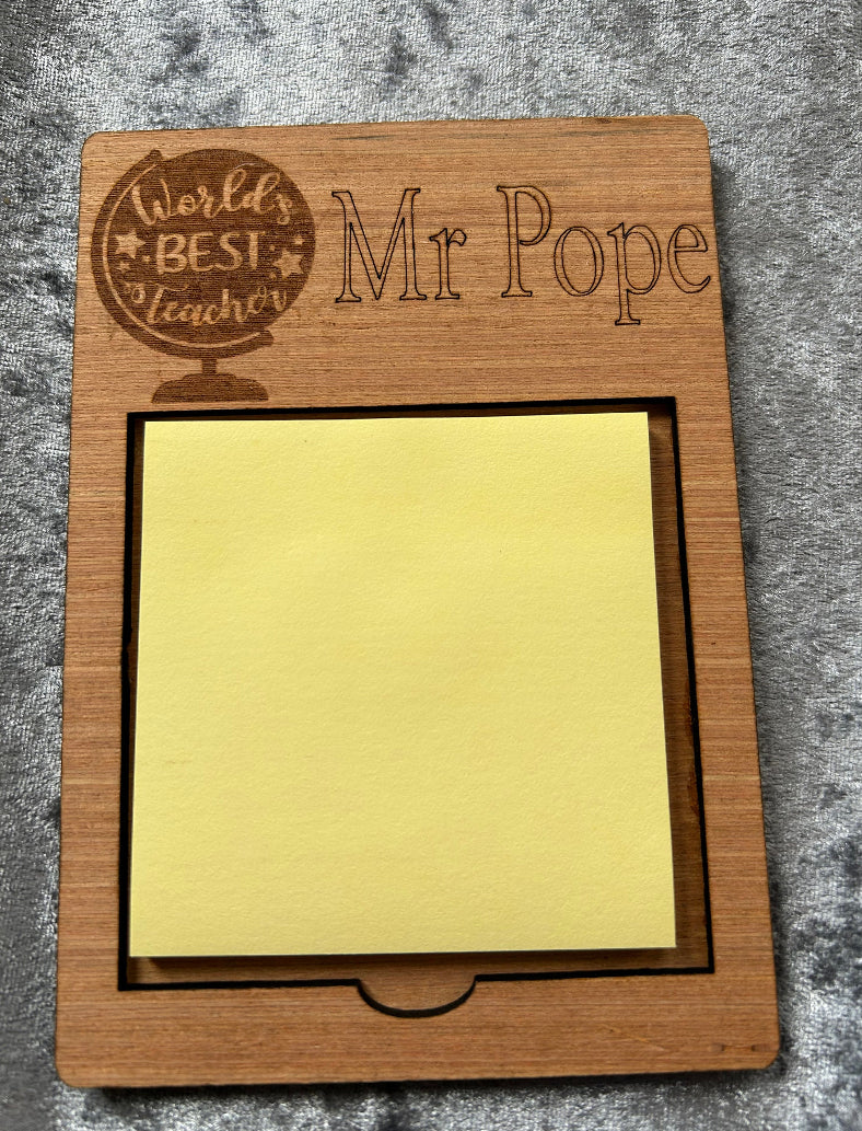 Personalised teachers gift, Post-it note holder