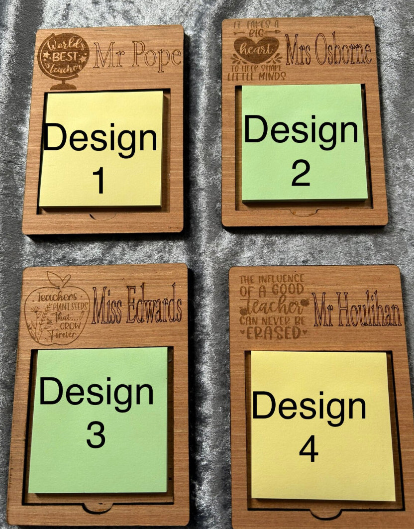 Personalised teachers gift, Post-it note holder