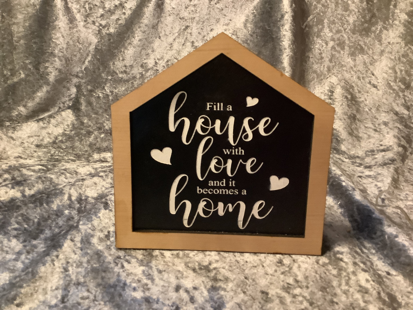 Handmade wooden hanging wall plaque fill her house with love and it becomes a homem