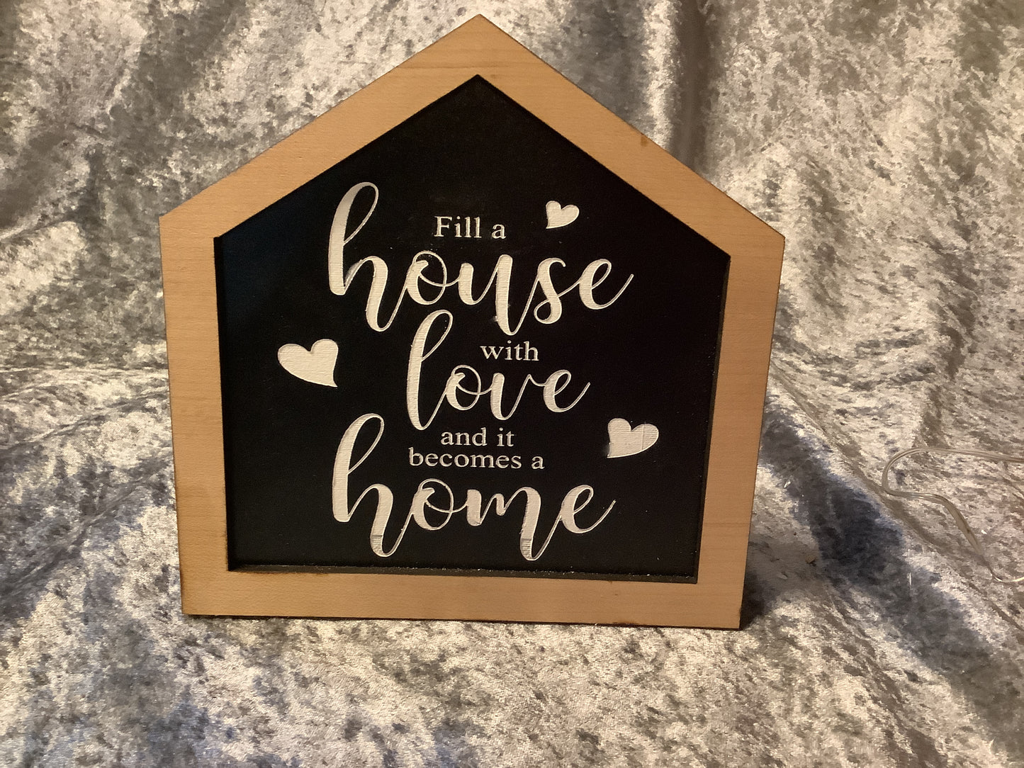 Handmade wooden hanging wall plaque fill her house with love and it becomes a homem