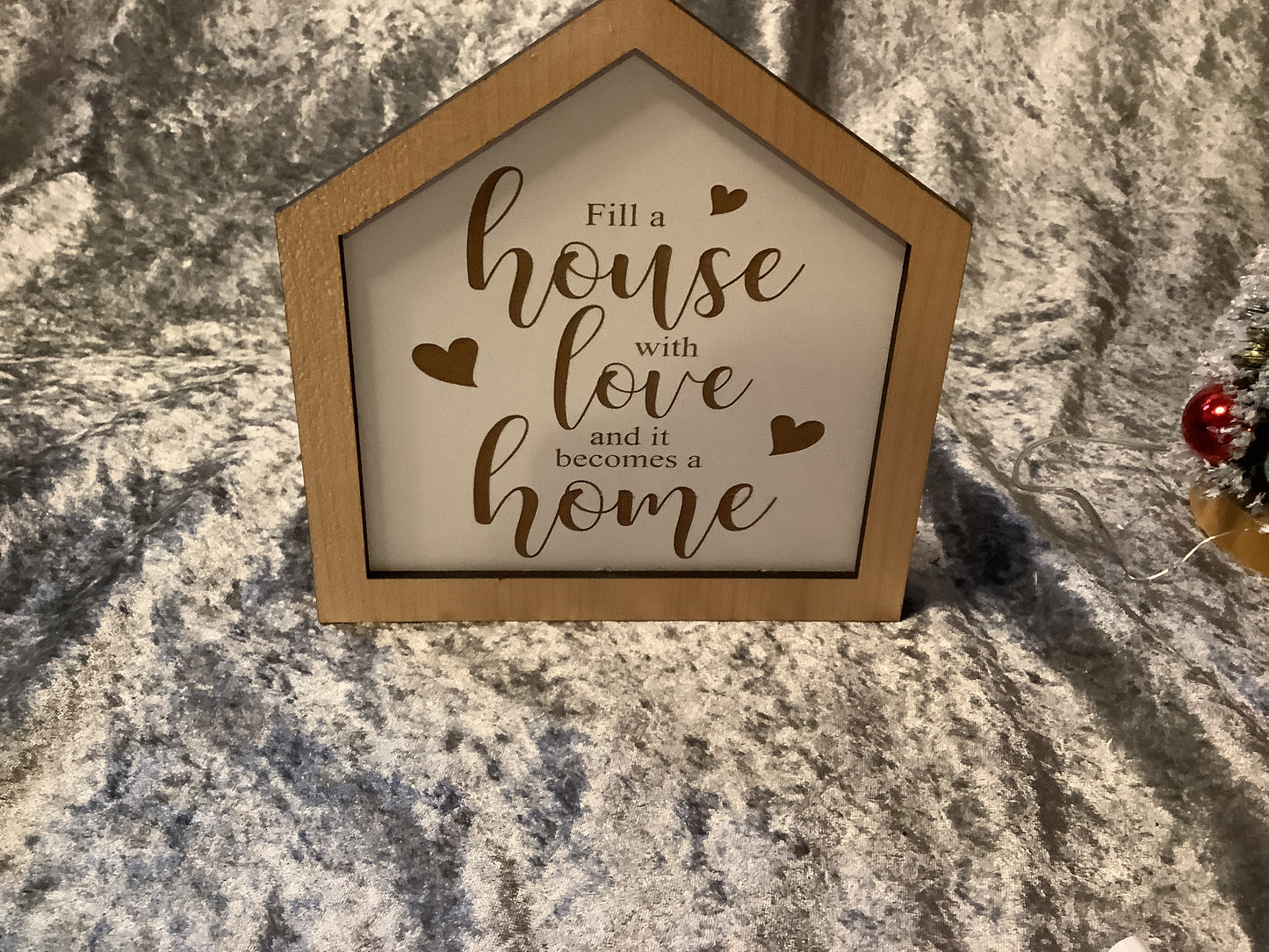 Handmade wooden hanging wall plaque fill her house with love and it becomes a homem