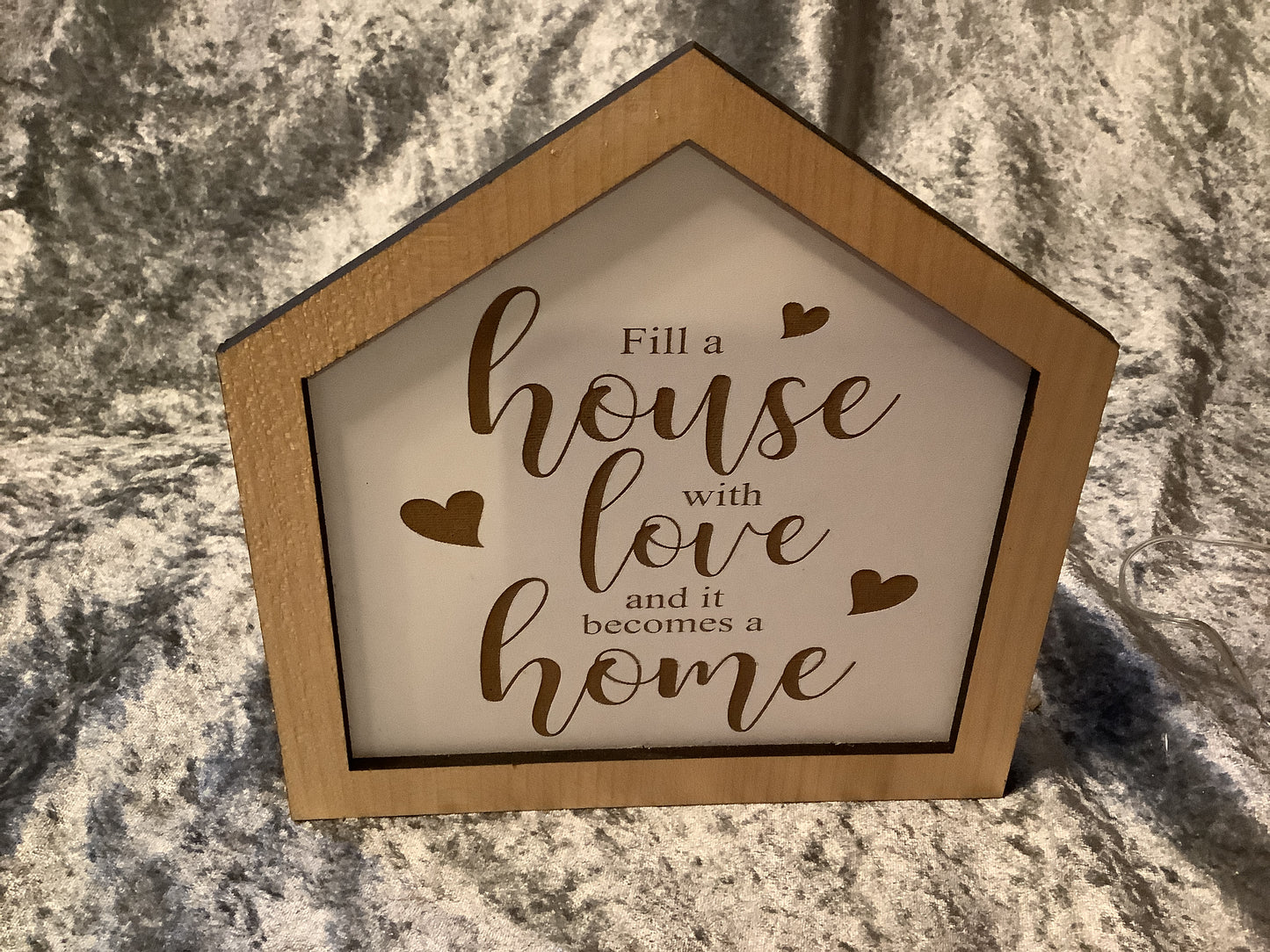 Handmade wooden hanging wall plaque fill her house with love and it becomes a homem