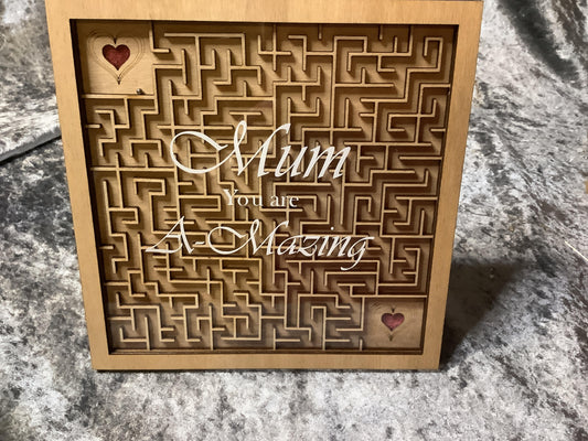 Mum, you are amazing , wooden maze puzzle, great gift for Mum / Dad